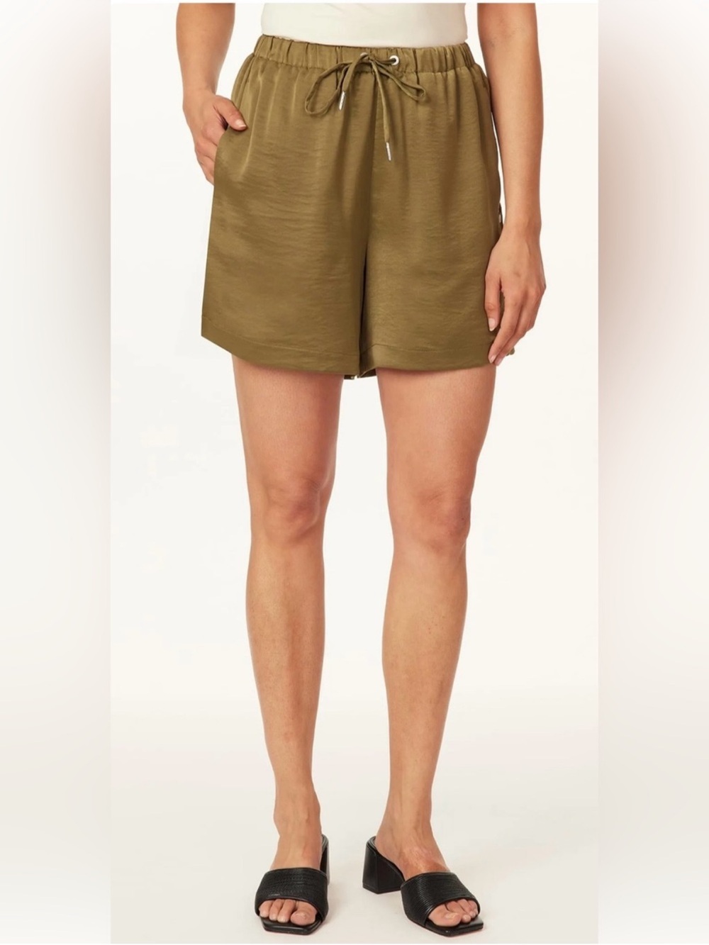 Scotch and Soda Olive Drawstring Relaxed Shorts - Women